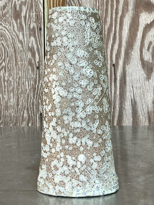 Vintage Boho Original Studio Pottery Vase - Pottery, 5.5W x 12H — additional photo 4