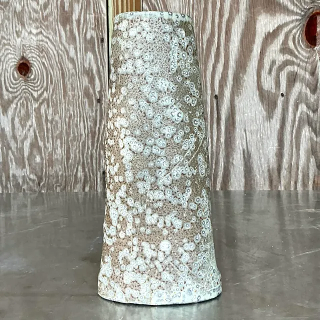 Vintage Boho Original Studio Pottery Vase - Pottery, 5.5W x 12H — additional photo 5