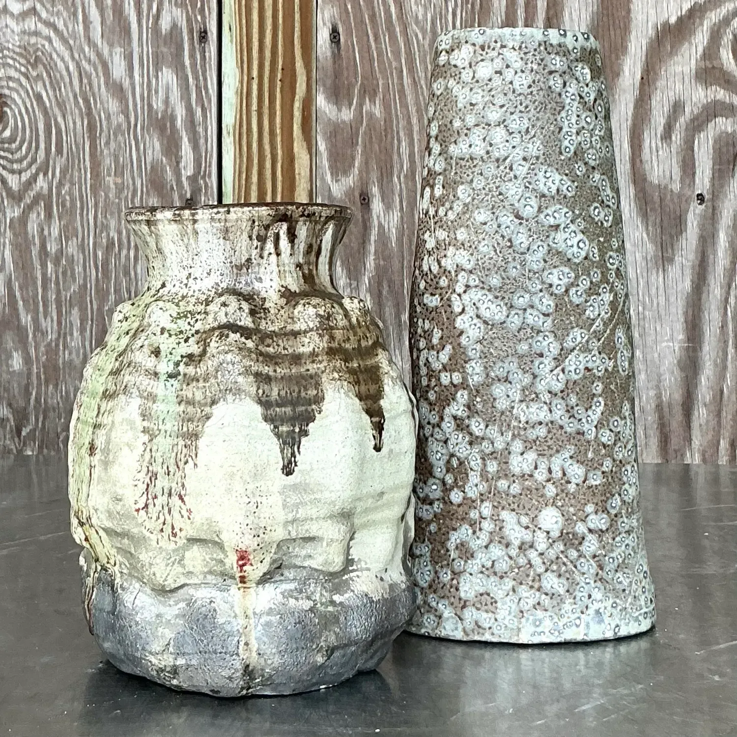Vintage Boho Original Studio Pottery Vase - Pottery, 5.5W x 12H — additional photo 6
