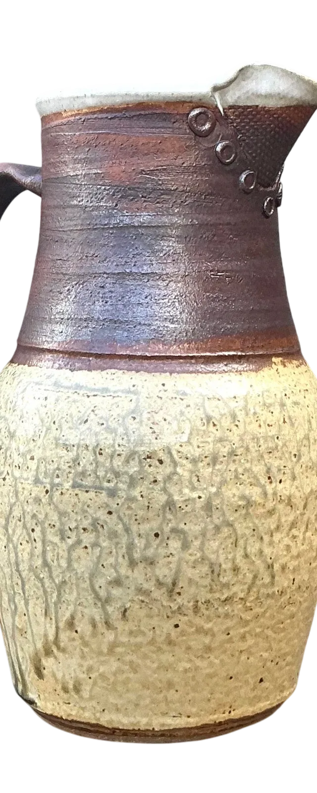 Vintage Boho Original Studio Pottery Vase - Ceramic, 7.25W x 10.5H