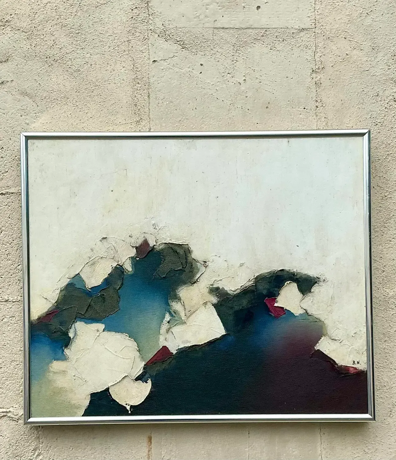Vintage Boho Original Textured Abstract Oil Paining on Canvas — additional photo 3