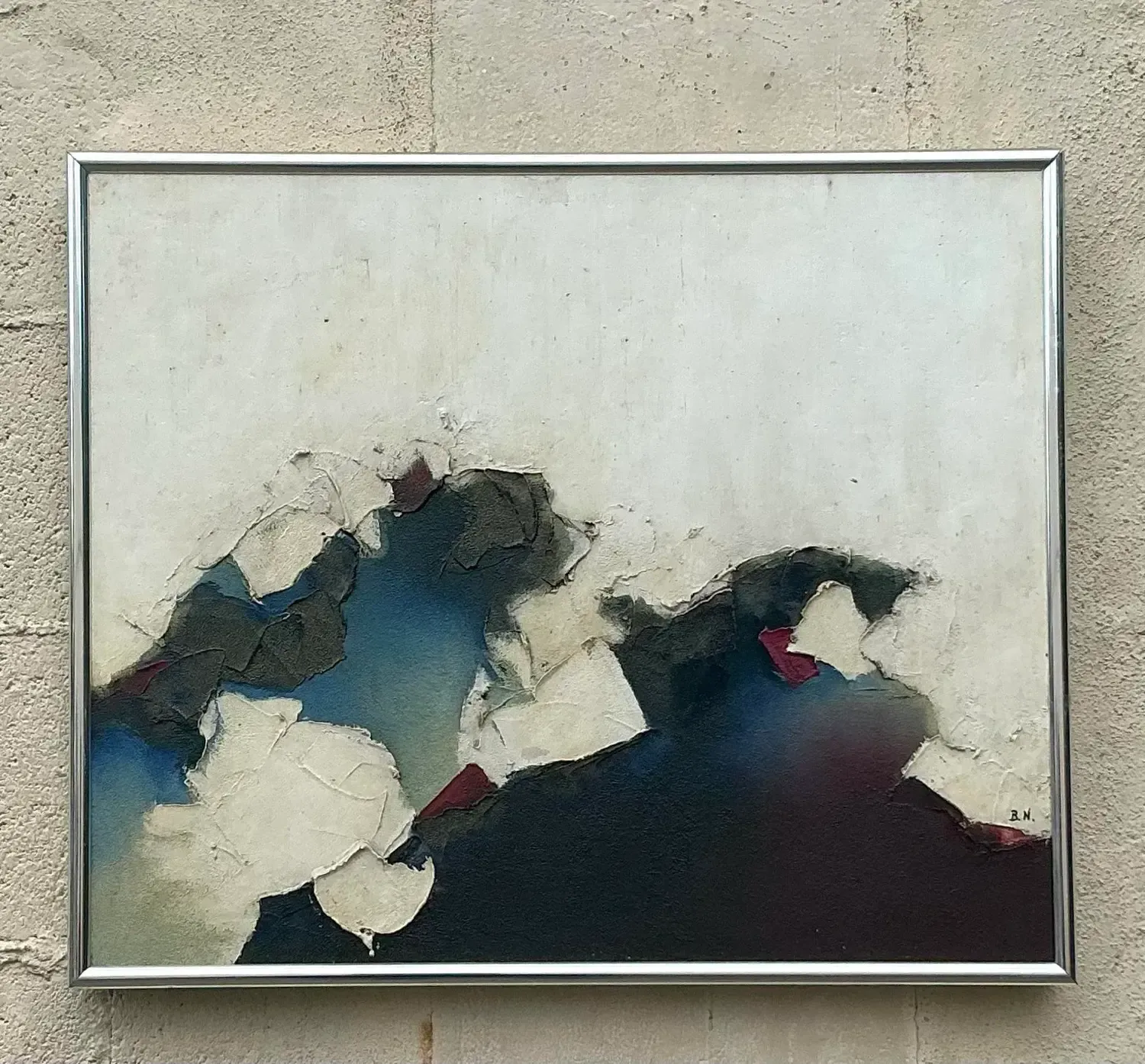 Vintage Boho Original Textured Abstract Oil Paining on Canvas — additional photo 4