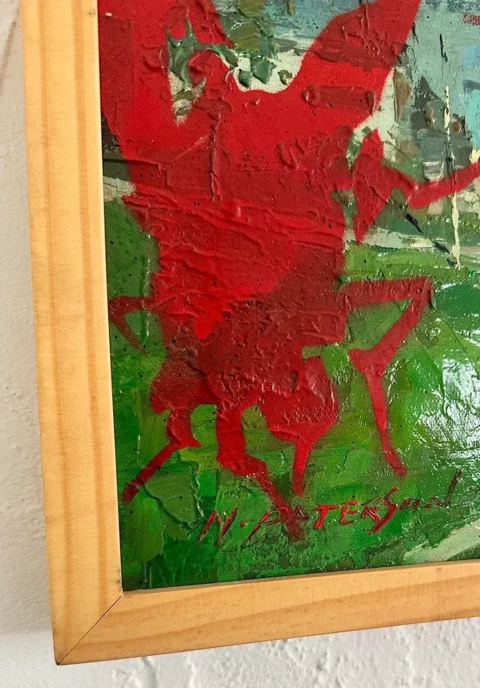 Vintage Boho Outsider Art Reclaimed Oil on Canvas — additional photo 5