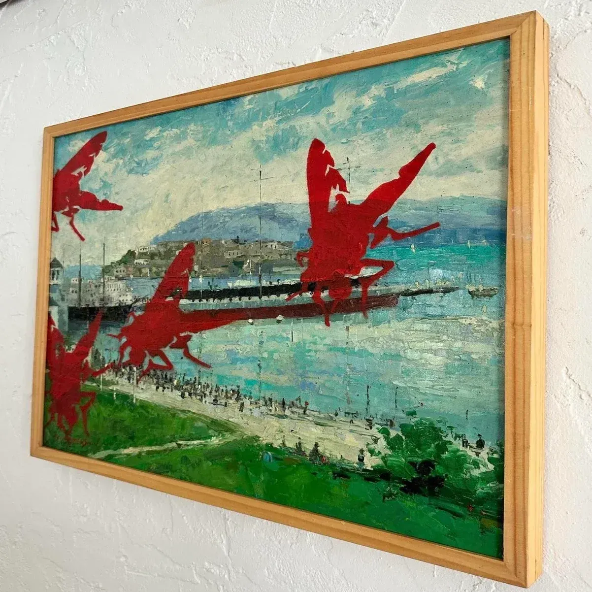 Vintage Boho Outsider Art Reclaimed Oil on Canvas — additional photo 7