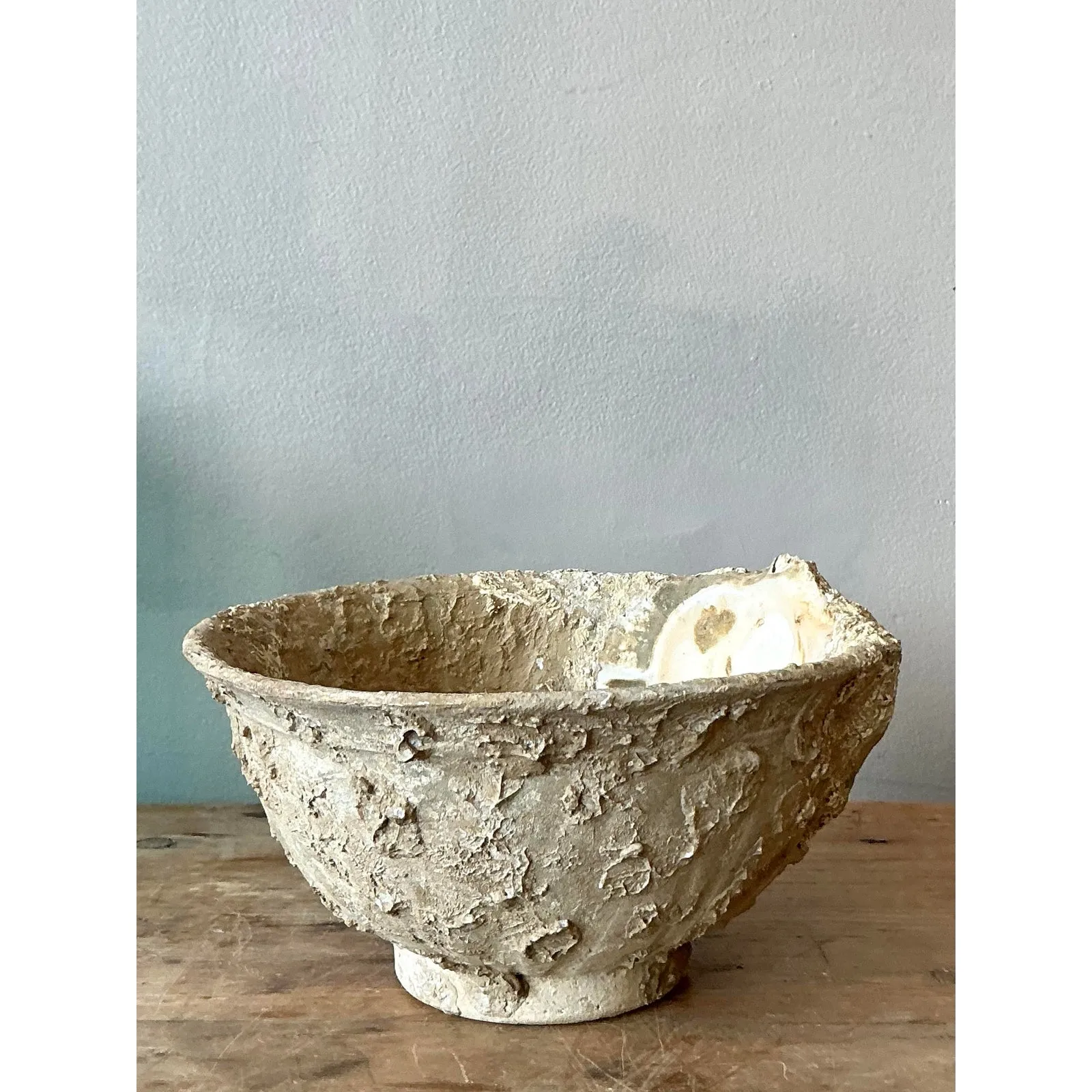Vintage Boho Oyster Ceramic Bowl — additional photo 2