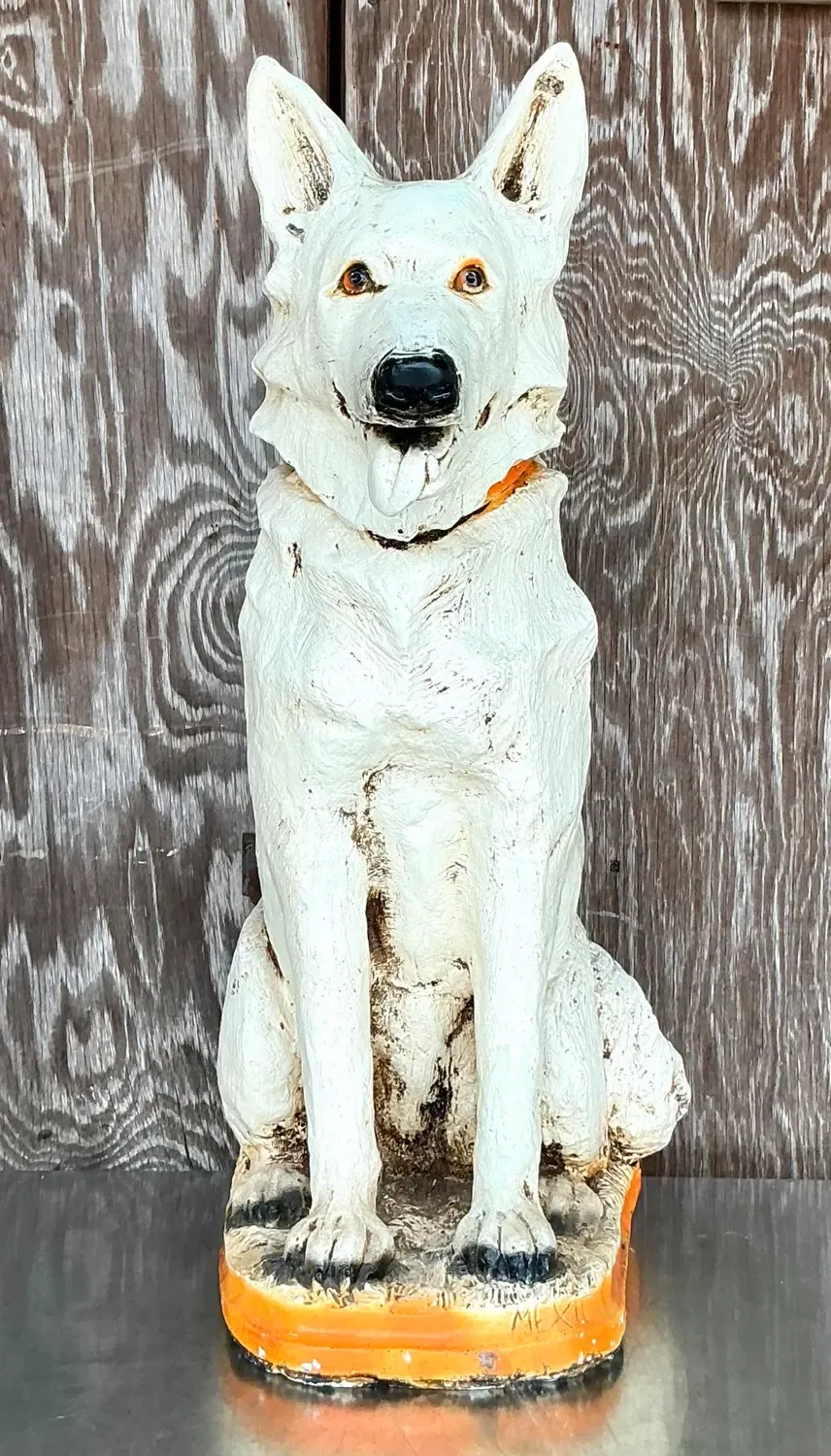 Vintage Boho Painted Ceramic Dog — additional photo 5