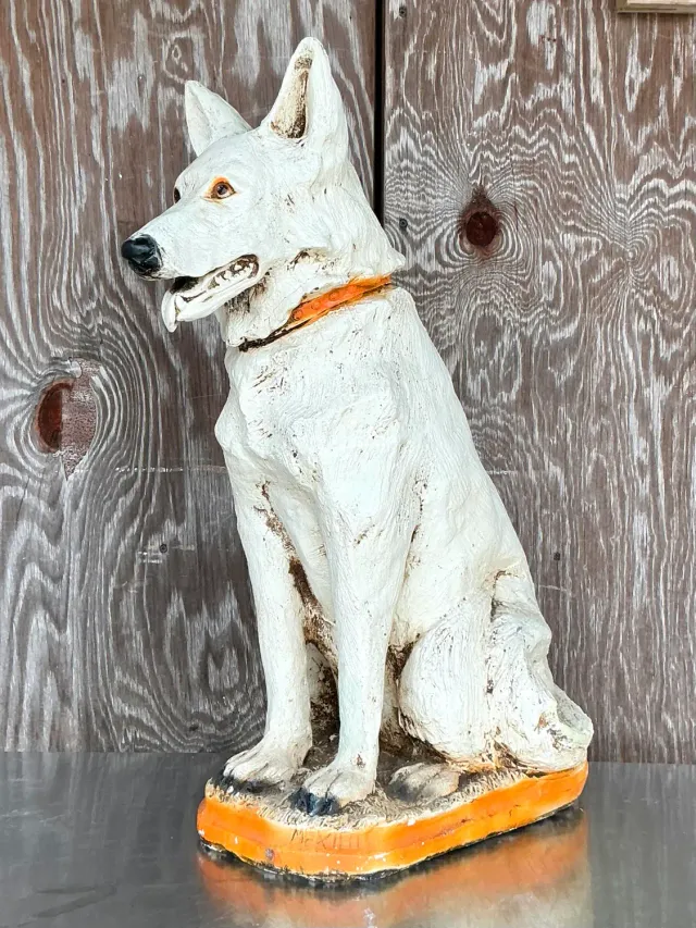 Vintage Boho Painted Ceramic Dog — additional photo 6