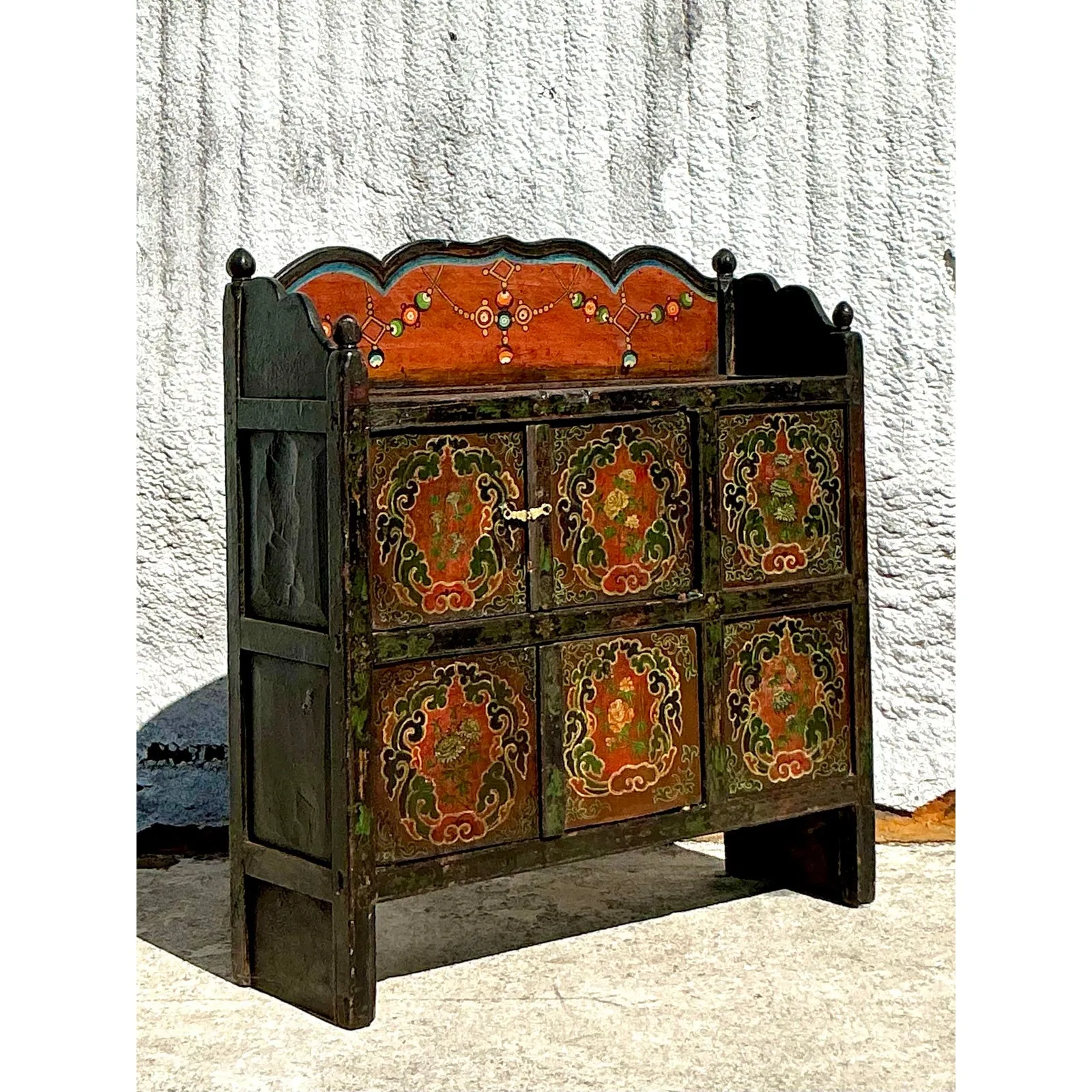 Vintage Boho Painted Wagon Sideboard
