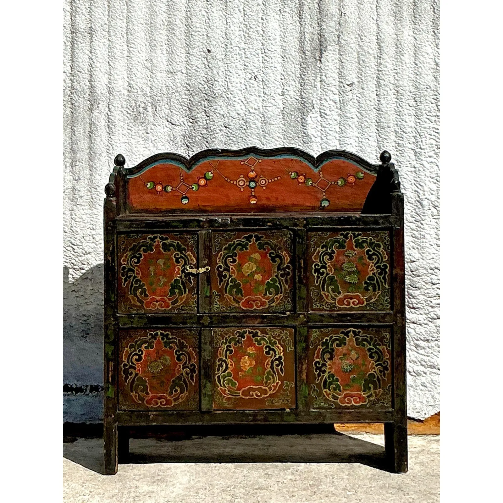 Vintage Boho Painted Wagon Sideboard — additional photo 1
