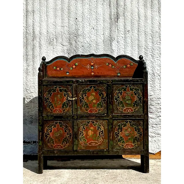 Vintage Boho Painted Wagon Sideboard — additional photo 1