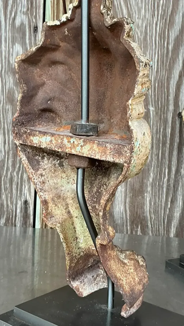 Vintage Boho Patinated Architectural Element Lamps - a Pair — additional photo 4