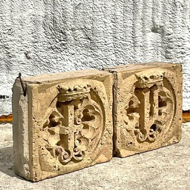 Vintage Boho Patinated Architectural Elements - Set of 2 — additional photo 1