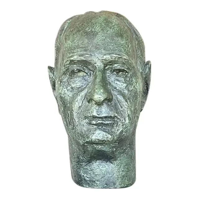 Vintage Boho Patinated Bronze Bust of Man — additional photo 1