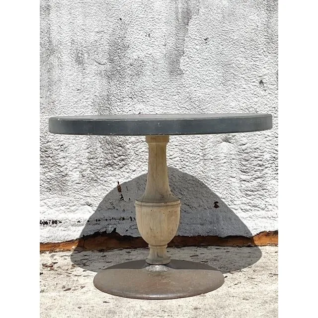 Vintage Boho Patinated Cafe Table — additional photo 1