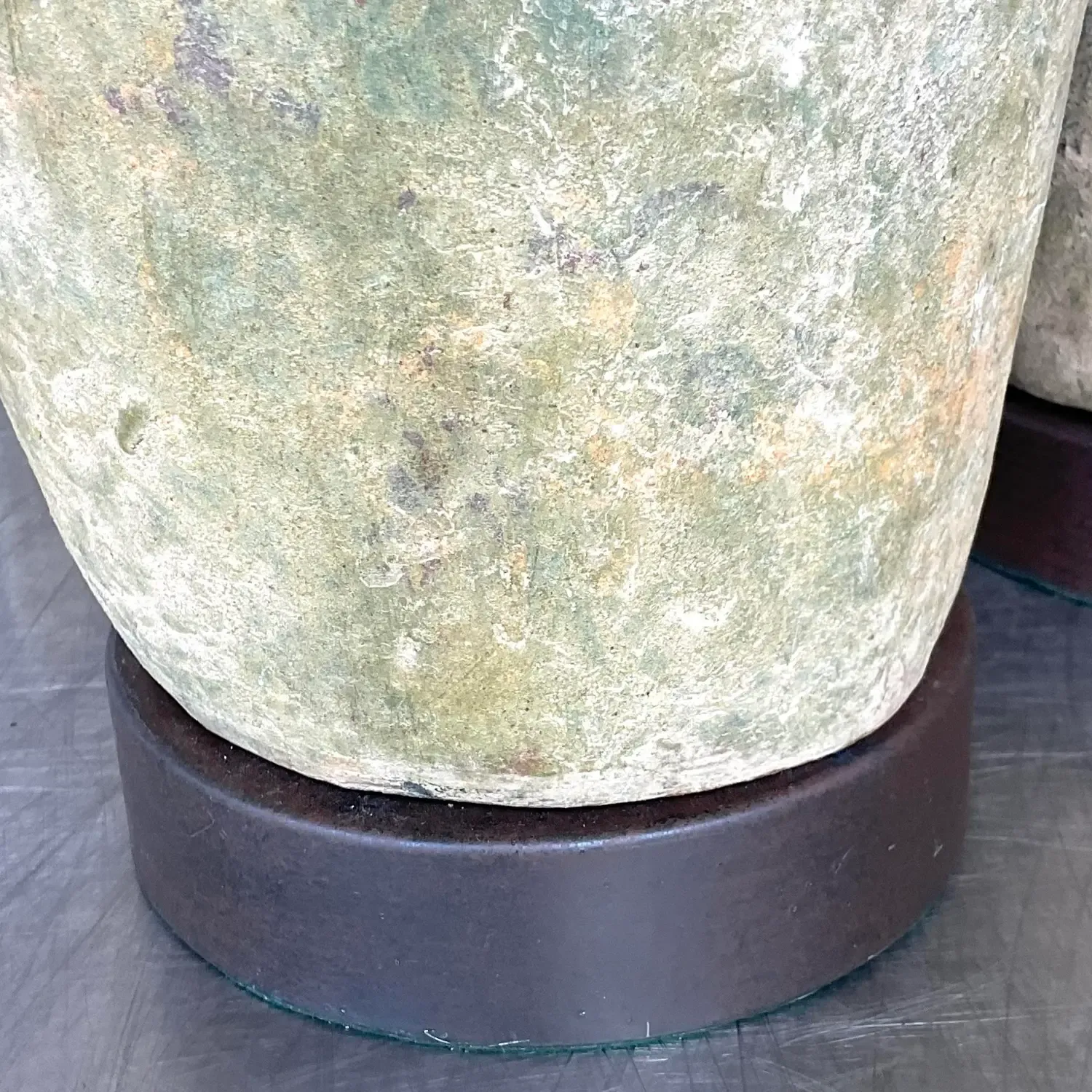 Vintage Boho Patinated Ceramic Table Lamps - a Pair — additional photo 5