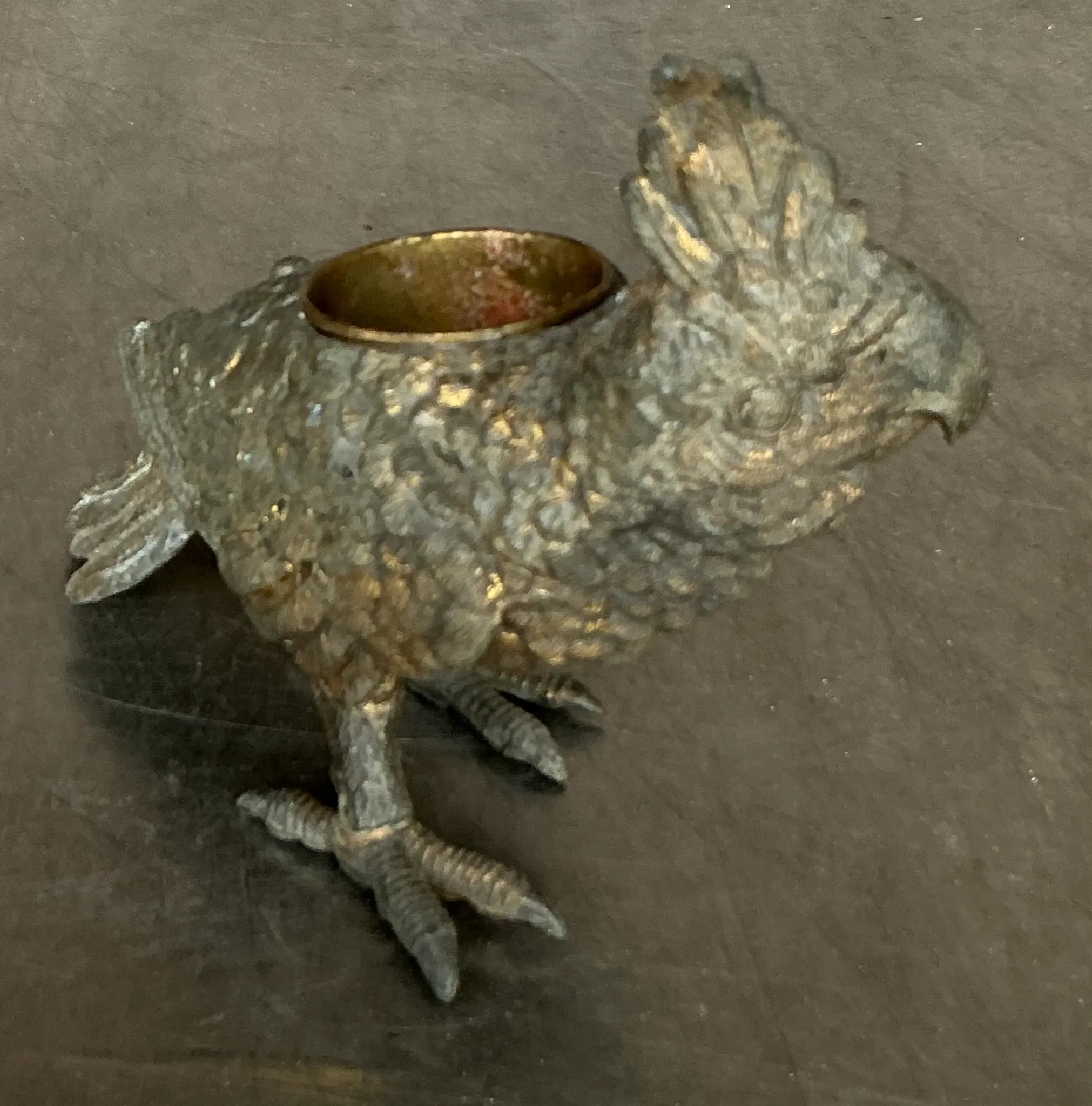 Vintage Boho Patinated Cockatoo Candle Holder — additional photo 1
