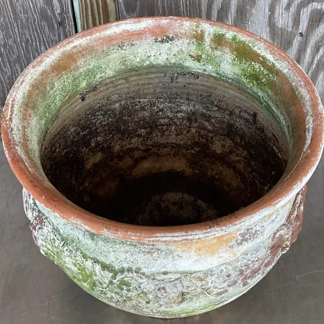 Vintage Boho Patinated Floral Band Terra Cotta Planter — additional photo 5