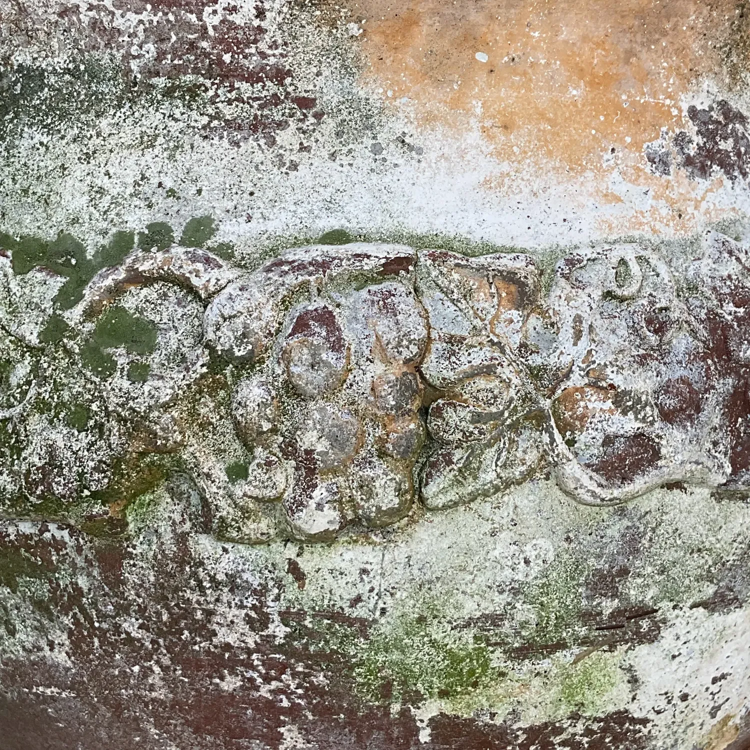 Vintage Boho Patinated Floral Band Terra Cotta Planter — additional photo 7