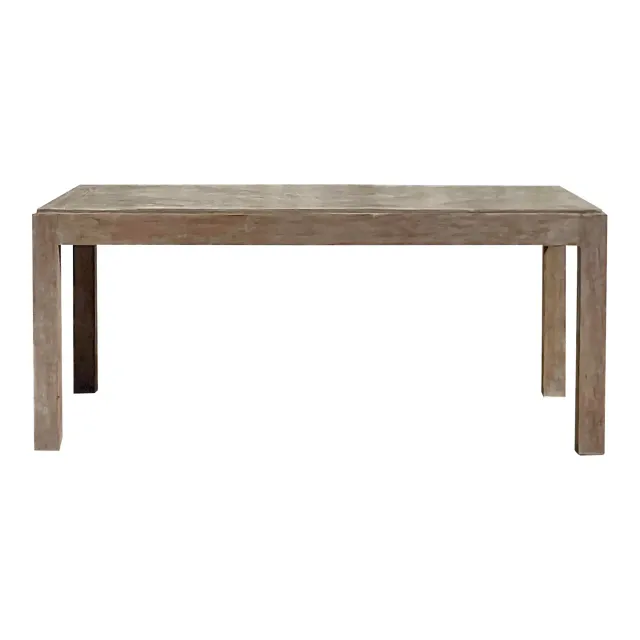 Vintage Boho Patinated Lattice Parsons Coffee Table — additional photo 1