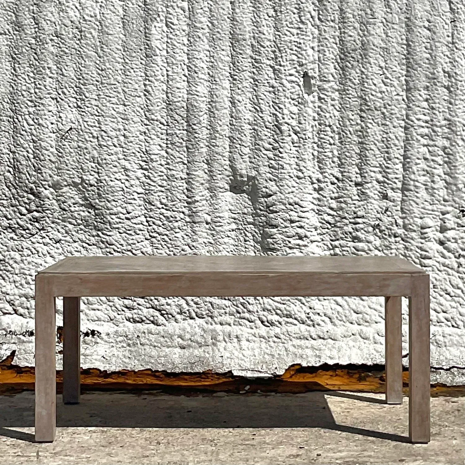 Vintage Boho Patinated Lattice Parsons Coffee Table — additional photo 7