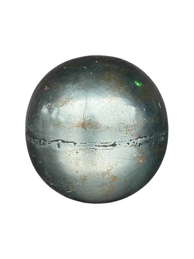 Vintage Boho Patinated Metal Sphere — additional photo 3