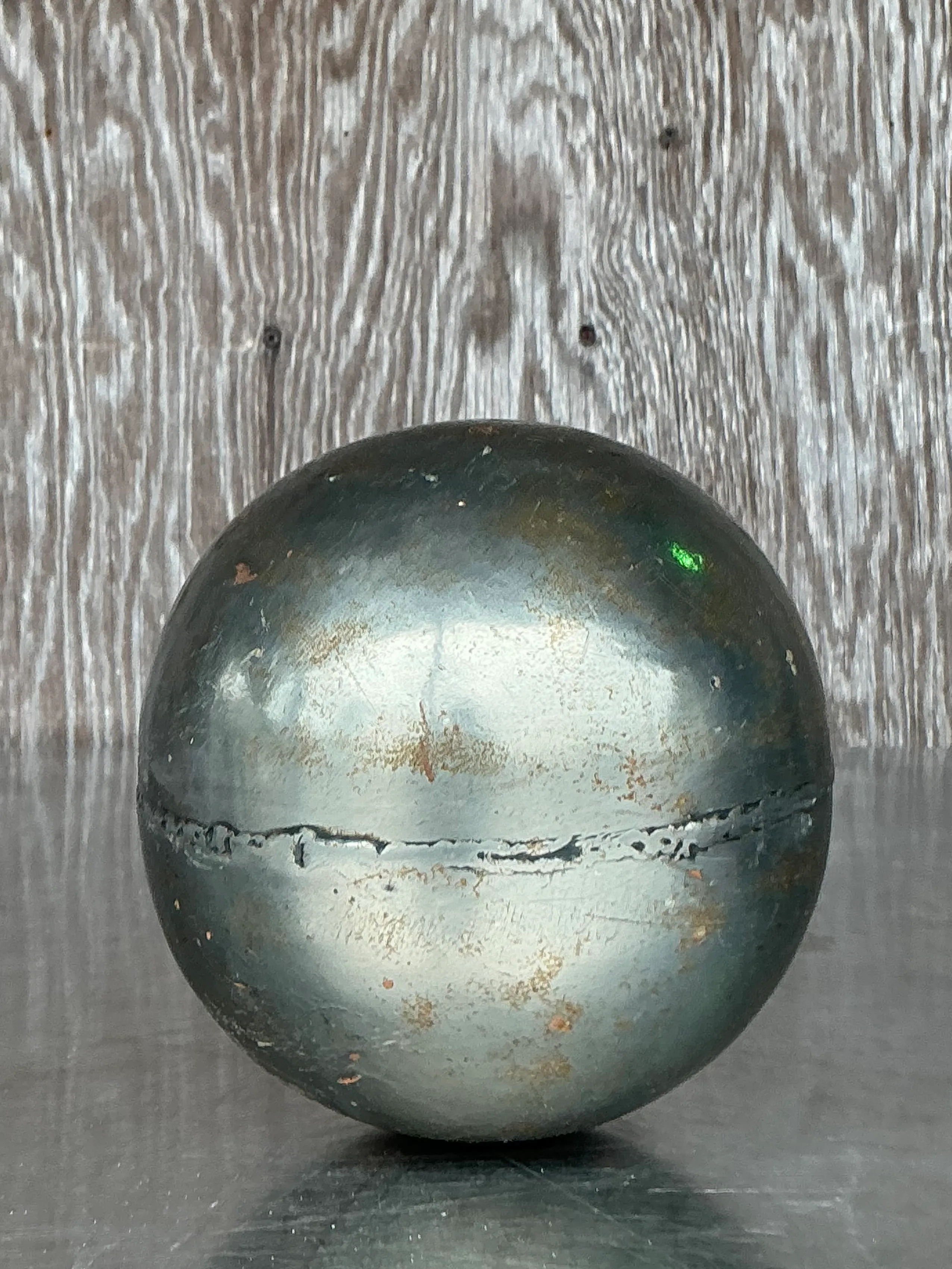 Vintage Boho Patinated Metal Sphere — additional photo 4