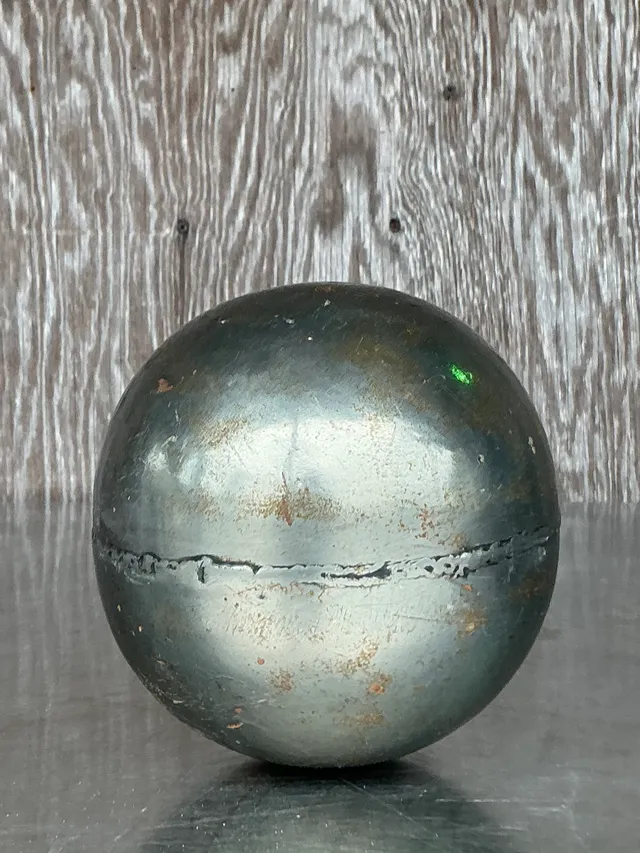 Vintage Boho Patinated Metal Sphere — additional photo 4