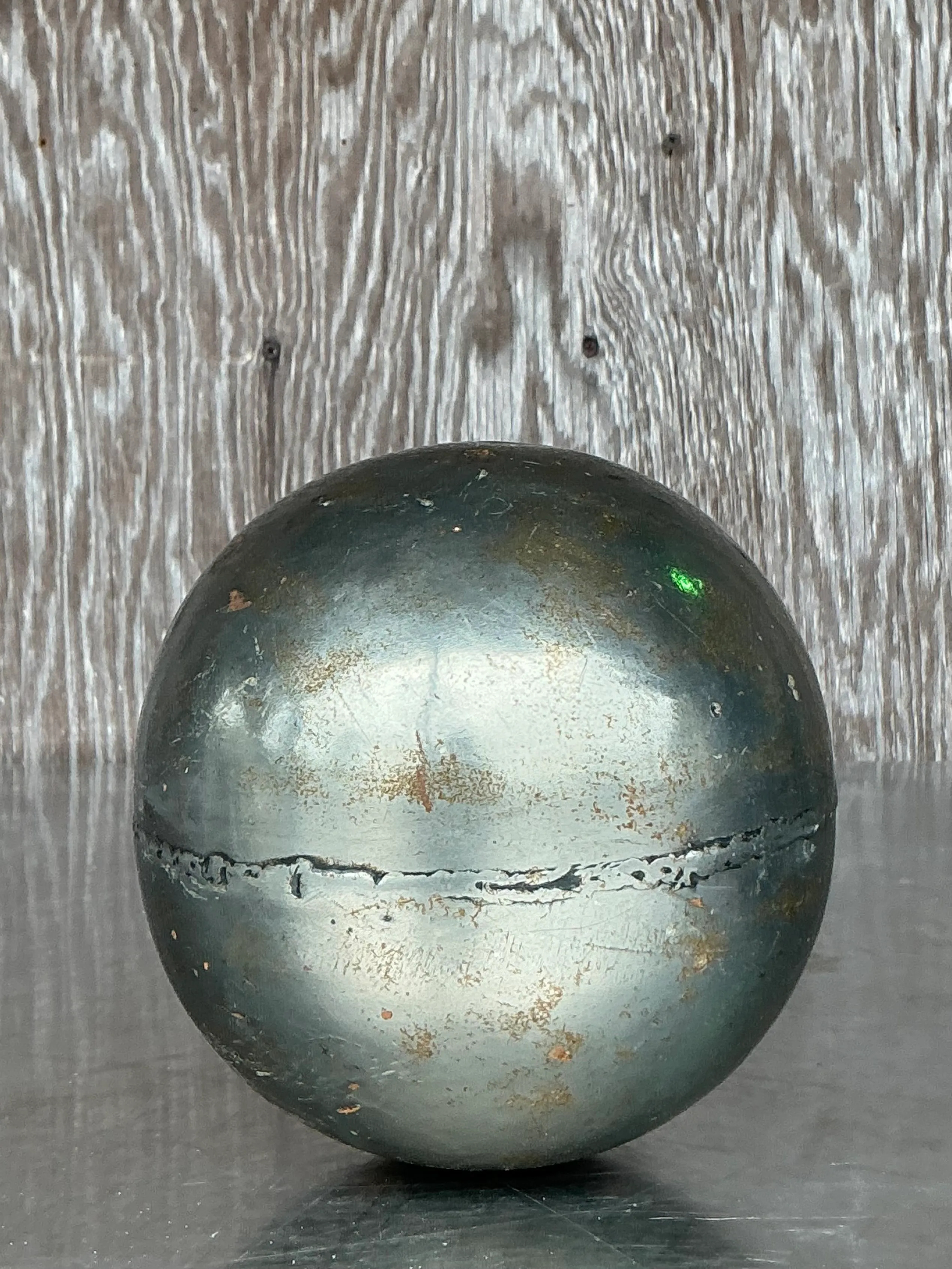 Vintage Boho Patinated Metal Sphere — additional photo 5