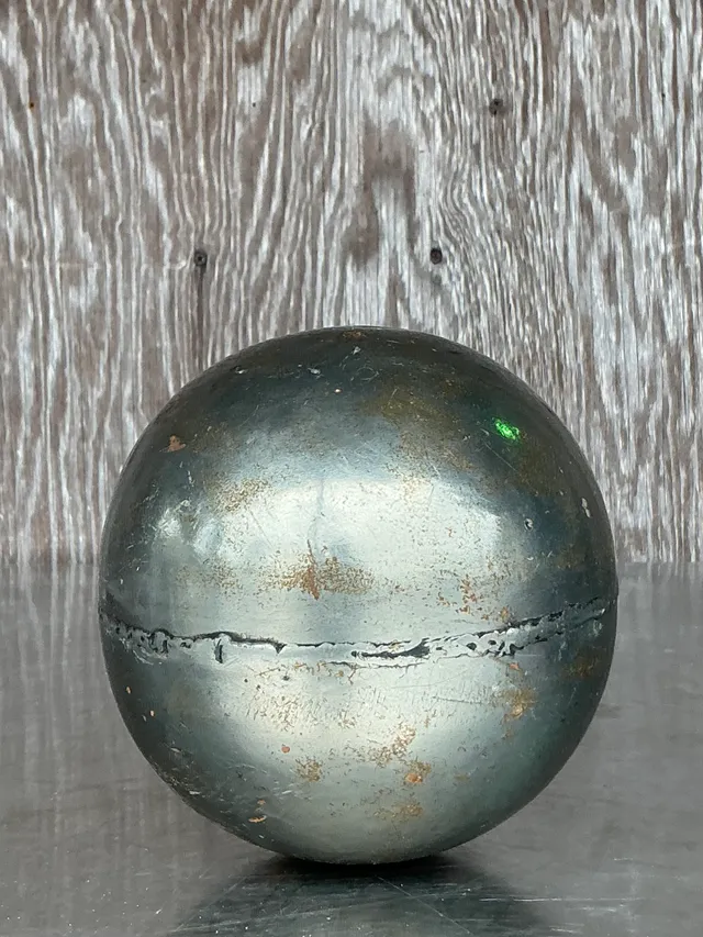 Vintage Boho Patinated Metal Sphere — additional photo 5