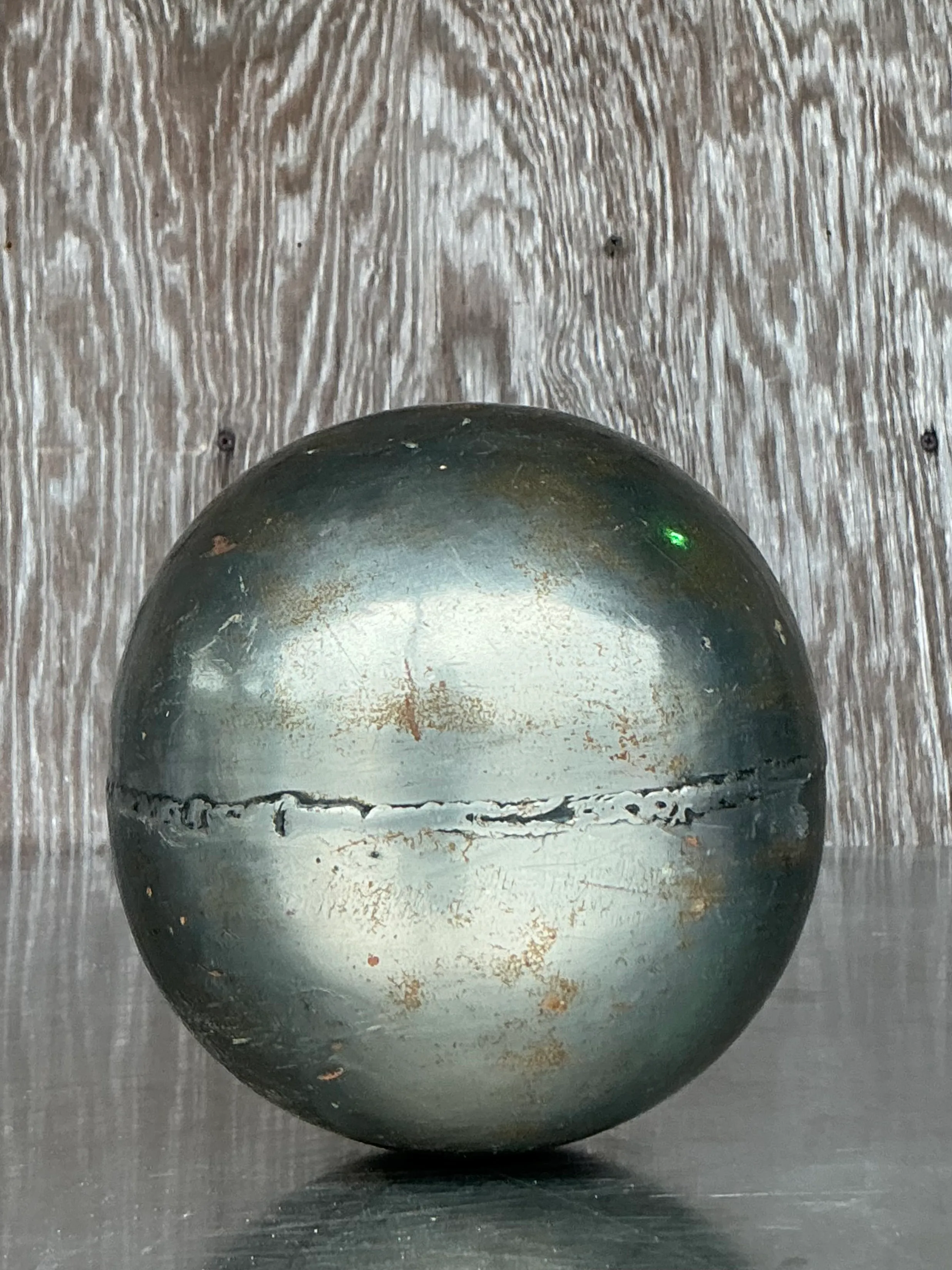 Vintage Boho Patinated Metal Sphere — additional photo 6