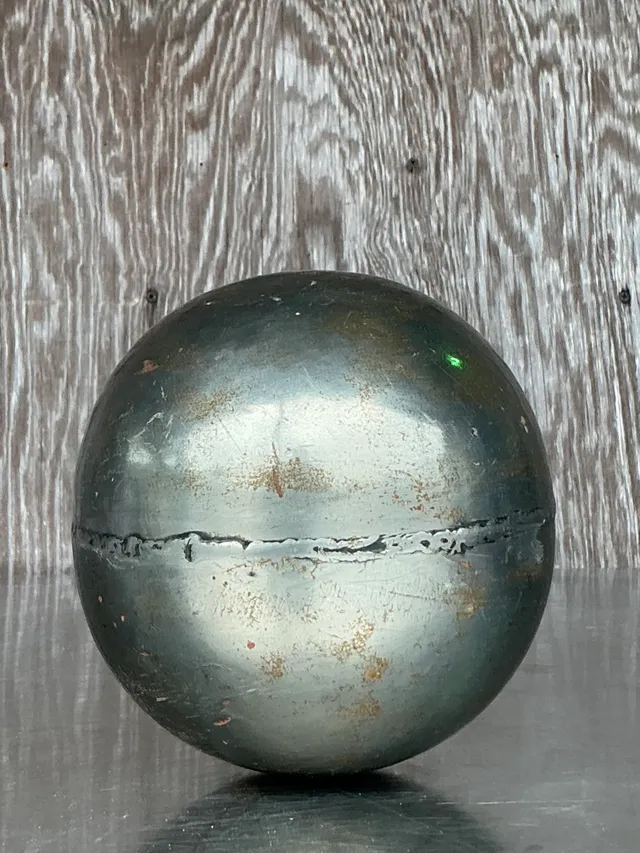 Vintage Boho Patinated Metal Sphere — additional photo 6
