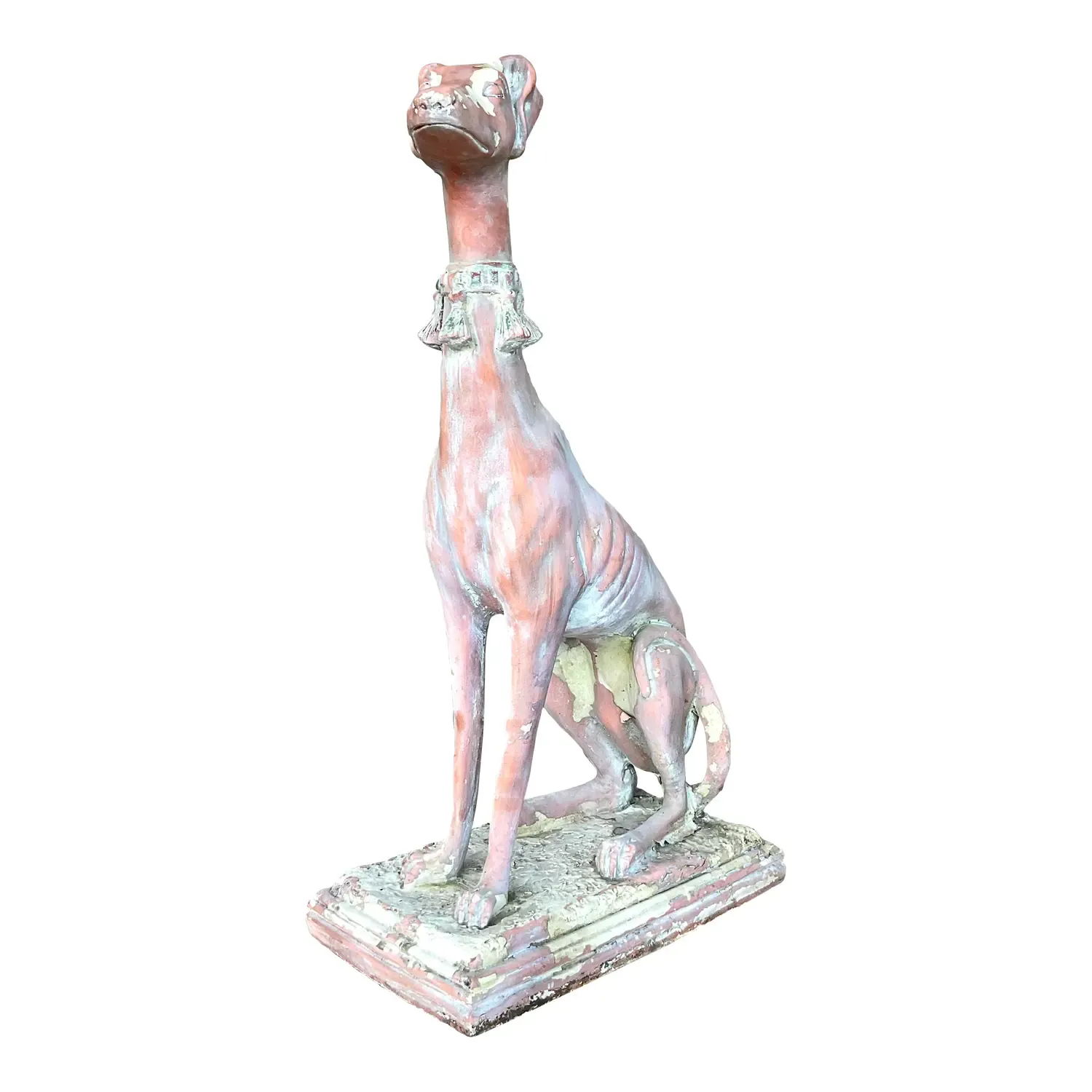 Vintage Boho Patinated Resin Greyhound Statue — additional photo 1