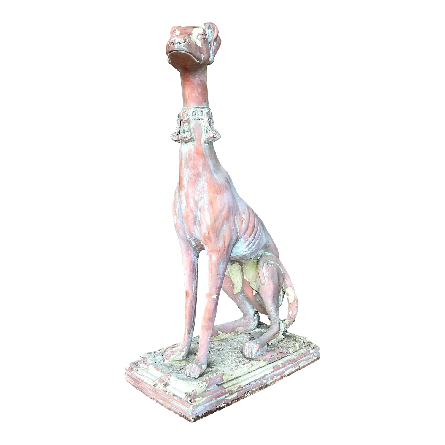 Vintage Boho Patinated Resin Greyhound Statue — additional photo 2