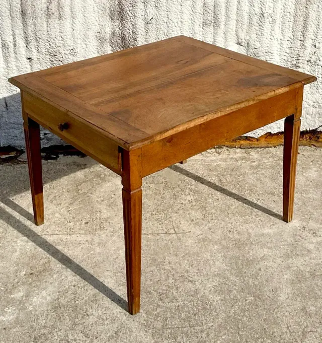 Vintage Boho Patinated Two Drawer Farm Table — additional photo 1