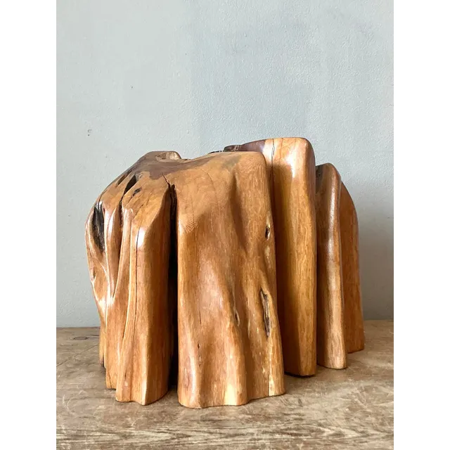 Vintage Boho Pecky Cypress Bookends - Set of 2 — additional photo 3