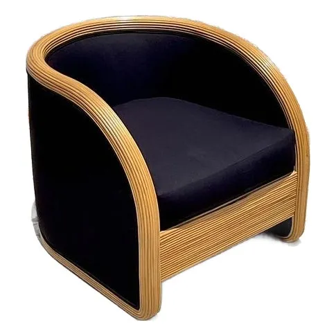 Vintage Boho Pencil Reed Lounge Chair — additional photo 1