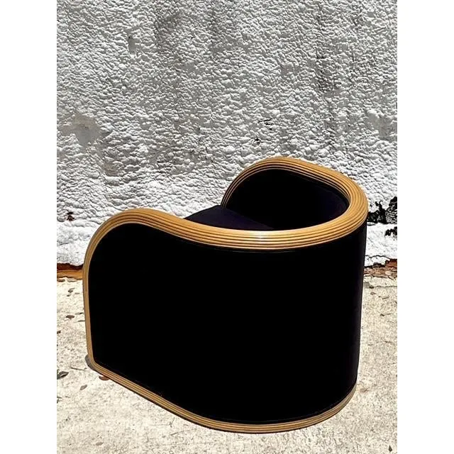 Vintage Boho Pencil Reed Lounge Chair — additional photo 3