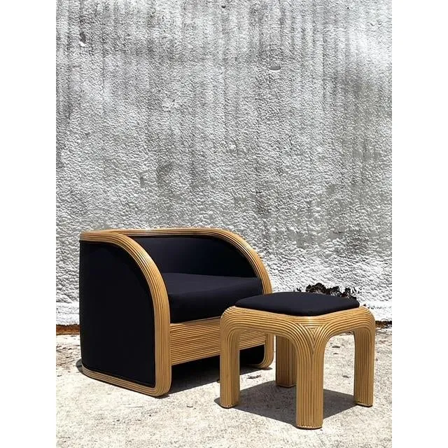 Vintage Boho Pencil Reed Lounge Chair — additional photo 6