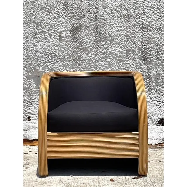 Vintage Boho Pencil Reed Lounge Chair — additional photo 7