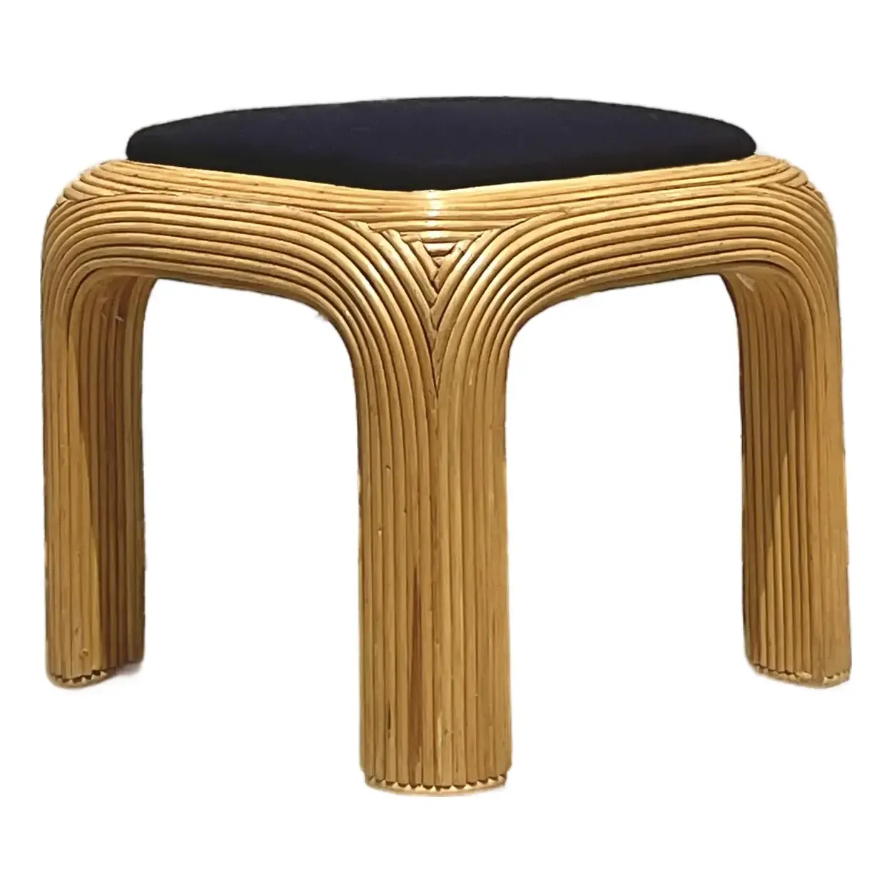 Vintage Boho Pencil Reed Ottoman — additional photo 7