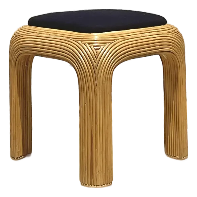 Vintage Boho Pencil Reed Ottoman — additional photo 8