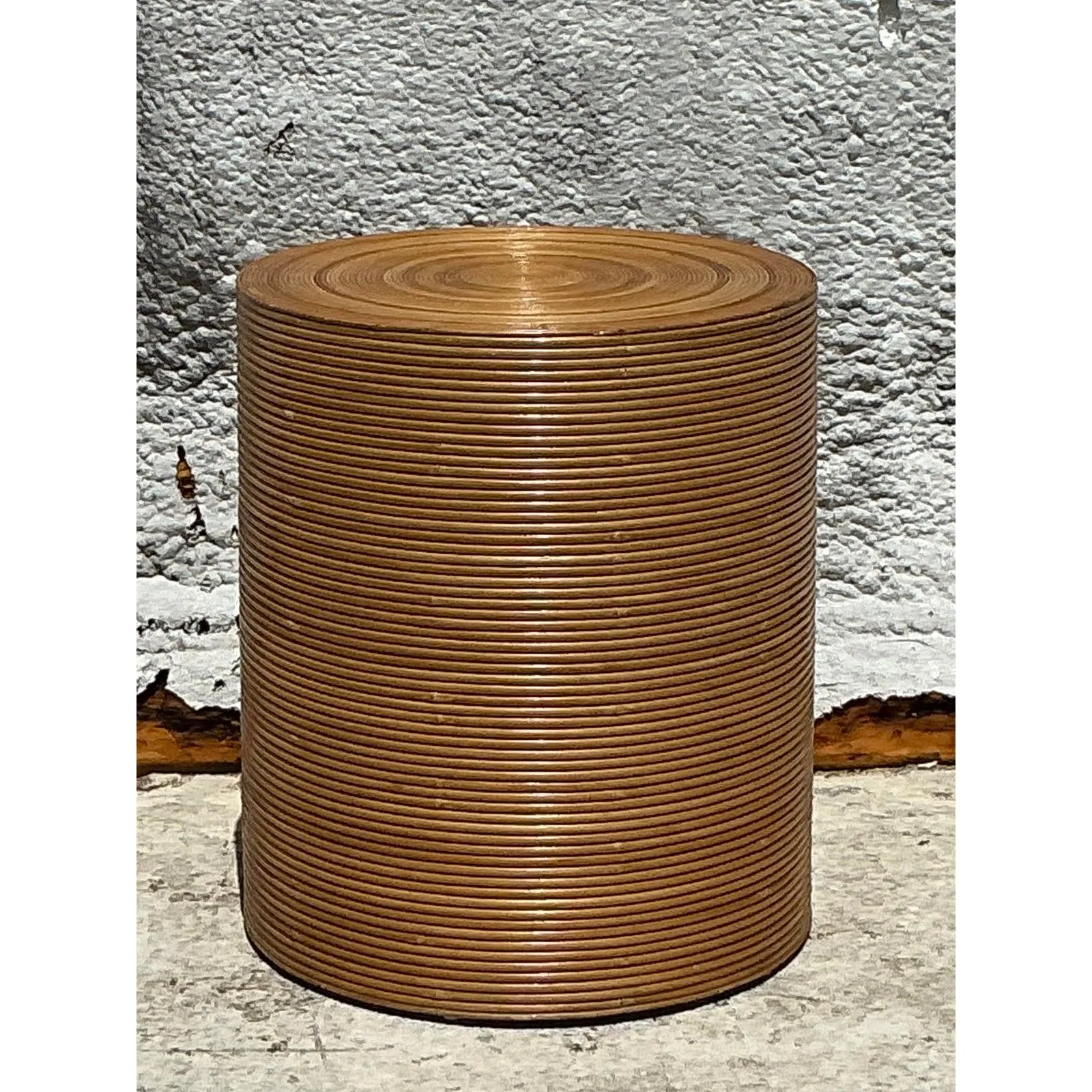 Vintage Boho Pencil Reed Table Pedestal — additional photo 3