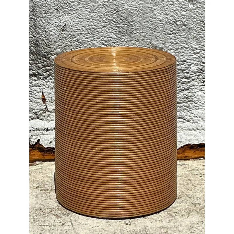 Vintage Boho Pencil Reed Table Pedestal — additional photo 5