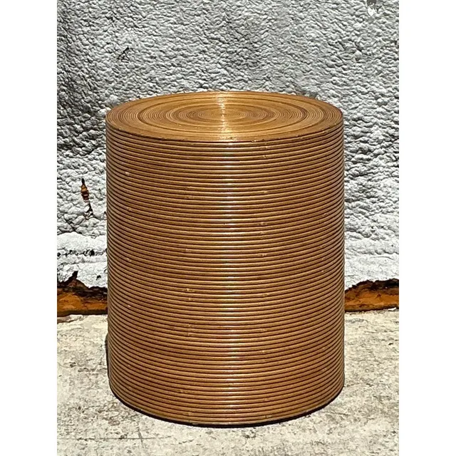 Vintage Boho Pencil Reed Table Pedestal — additional photo 5