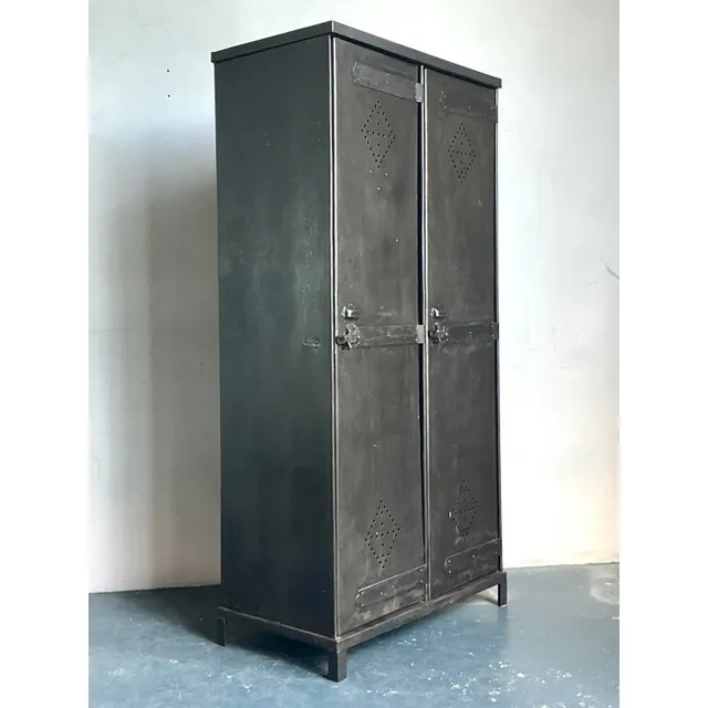 Vintage Boho Perforated Metal Armoire — additional photo 5