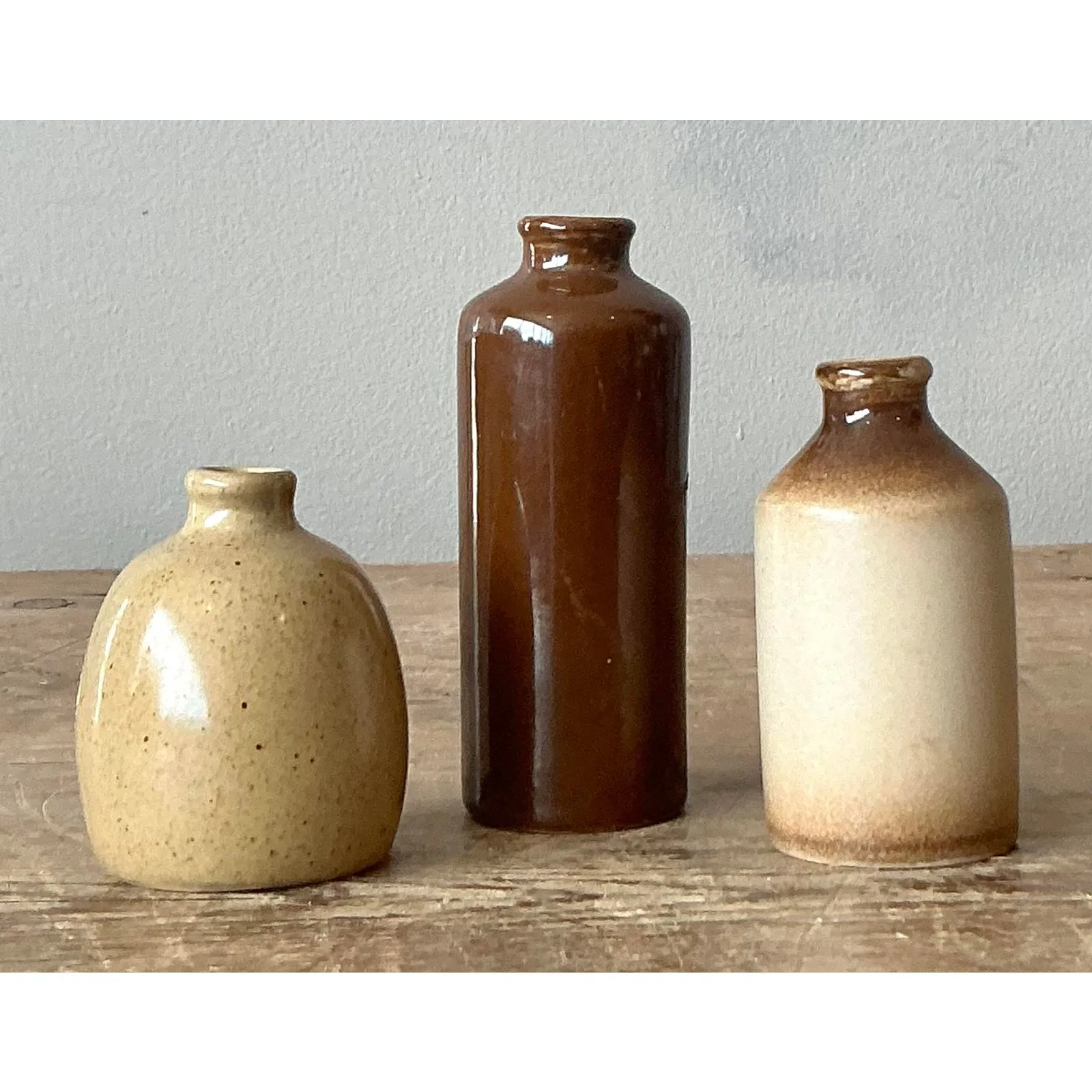 Vintage Boho Petite Studio Pottery Vase - Set of 3 — additional photo 1