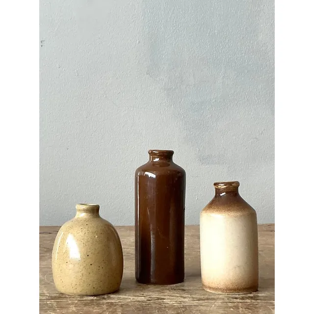 Vintage Boho Petite Studio Pottery Vase - Set of 3 — additional photo 2