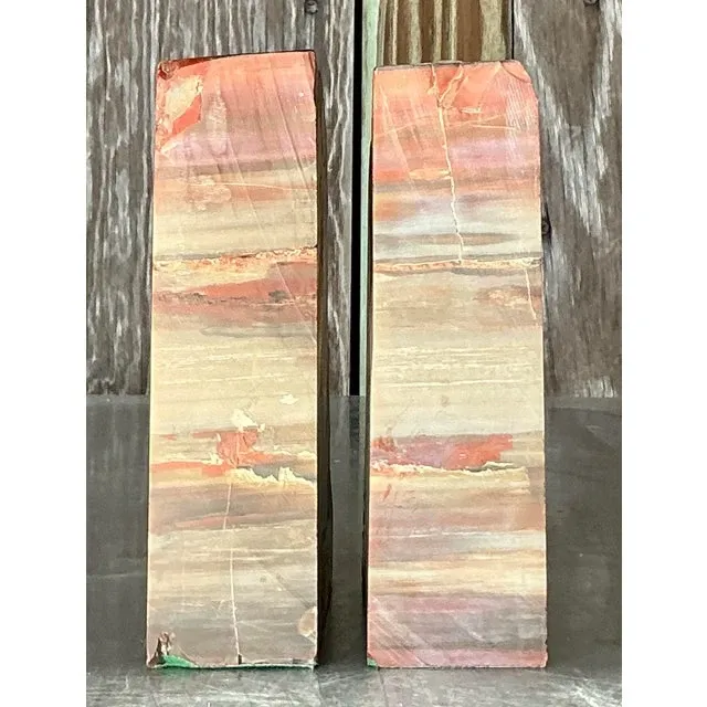 Vintage Boho Petrified Wood Bookends- Set of 2 — additional photo 6