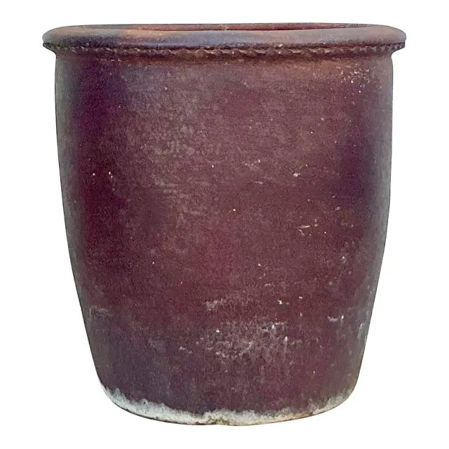 Vintage Boho Pie Crust Ceramic Planter — additional photo 1