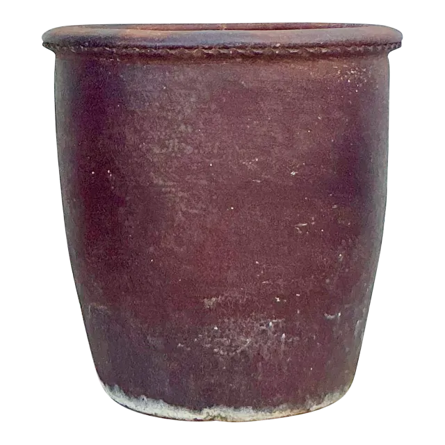 Vintage Boho Pie Crust Ceramic Planter — additional photo 2